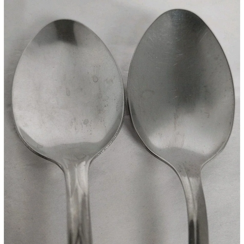Ekco Kenilworth Stainless Serving Spoon & Fowerbud USA Lot Of 2 Glossy Flatware
